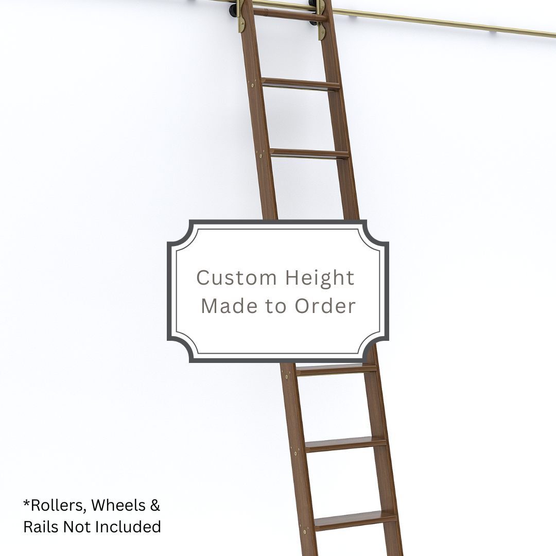 Library Ladder | Made to Measure 9ft-11ft | Walnut | Brass Fixings ...