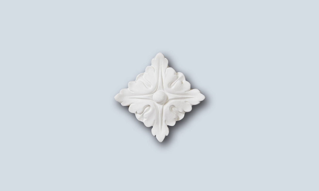 Minimalist NMC ARSTYL white ceiling rose. Simple, circular, modern decorative polymer moulding.