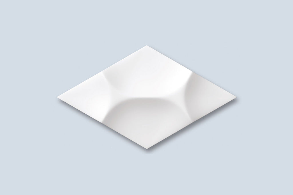 Ray Studio wall panel – elongated geometric 3D design in white finish