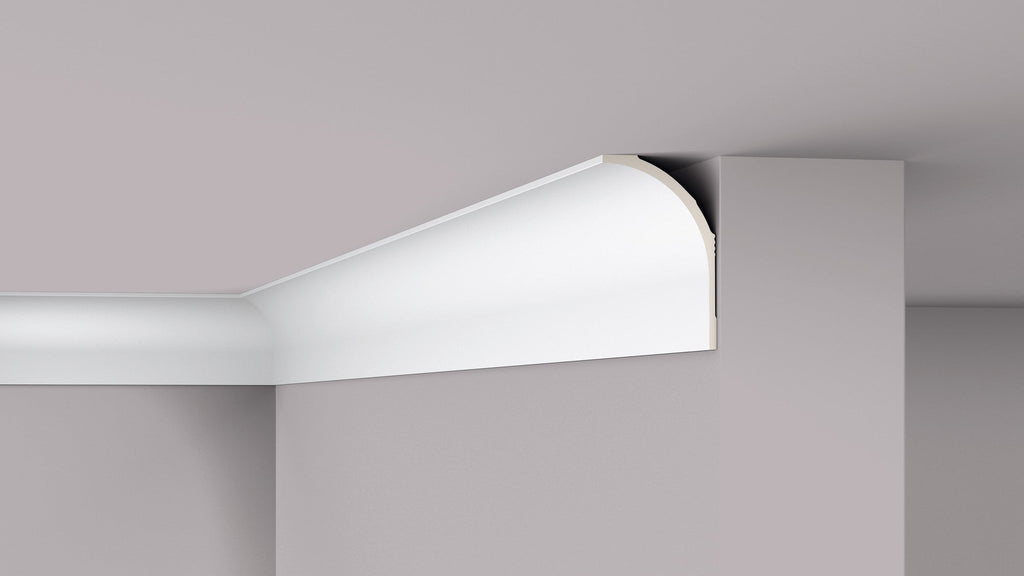 Contemporary  AD23 Studio Polymer Art Deco polyurethane coving, suitable for indirect LED lighting.