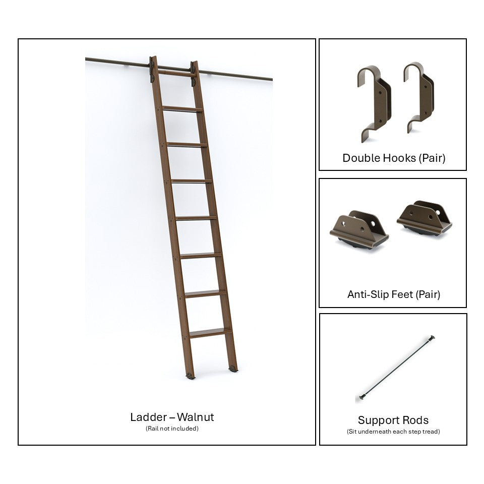 Ladder Conversion Kit Pemberley | Simple Hook Ladder Kit | 9ft Ladder with Double Hooks and ...