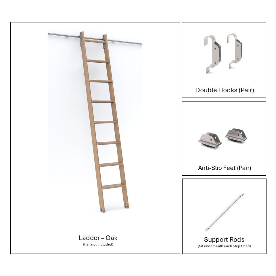 Pemberley | Simple Hook Ladder Kit | 9ft Ladder with Double Hooks and ...