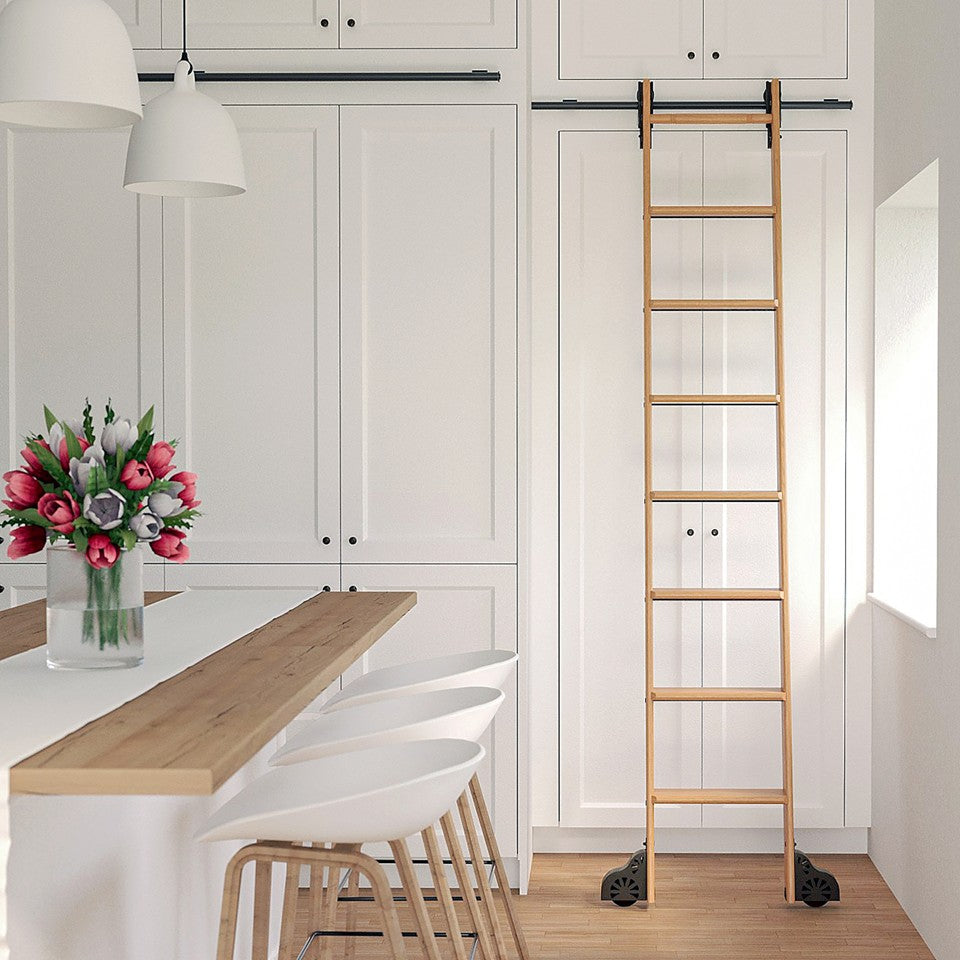 458 Ladder Highgrove | Lift Off Rolling Ladder Kit | 9-11ft Ladder with Single Ro ...