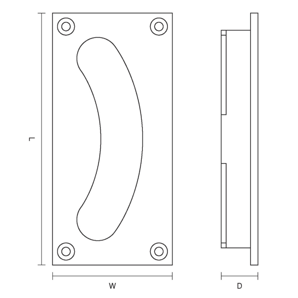 Flush Rectangle Handle | Kidney Shape Finger Pull | Pocket Door Handle ...
