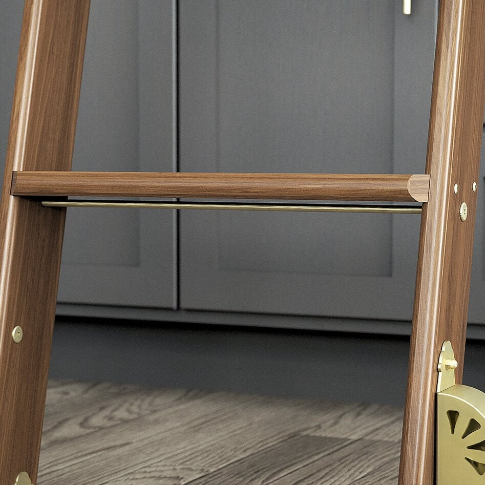 Rod Ladder Ladder Step Support Rod | Brushed Brass – The Library Ladder Company