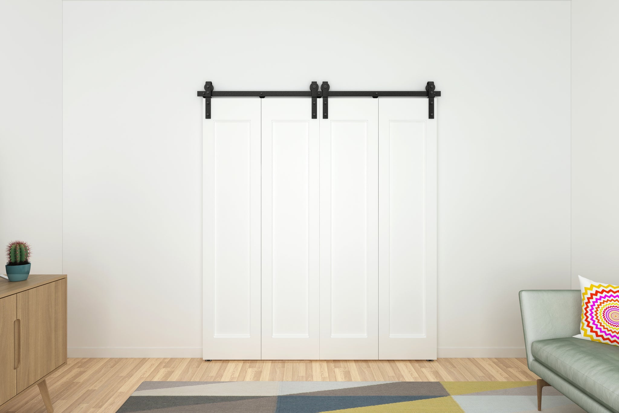 Double Bypass Barn Door Track Sliding Barn Door Kit – The Library