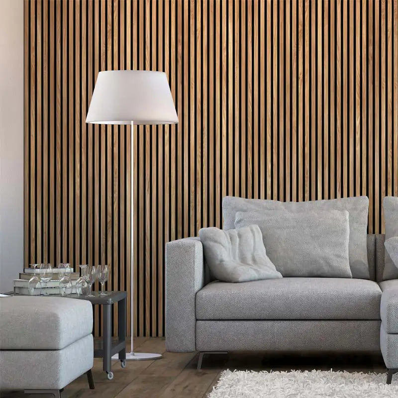 Slatted Wood Wall Panel | Classic Oak | 240cm x 60cm – The Library ...